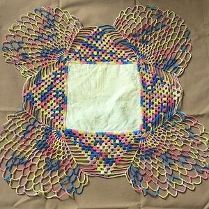 Vintage Hand tatted lace topper